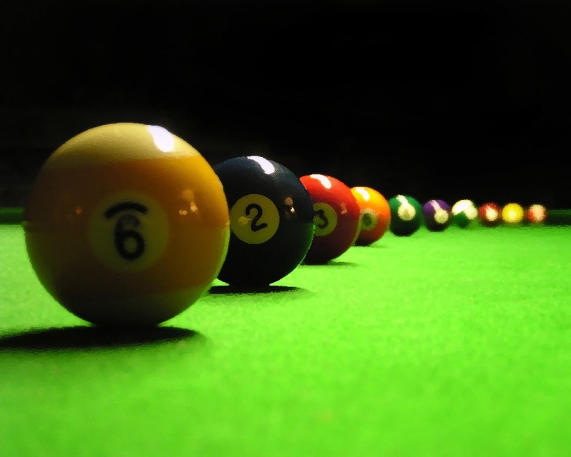 gambling, billiards, table, spheres, yellow, recreational Pursuit, felt, cloth, success, sport, no people, billiard, fun, close-up, pool Cue, leisure Games