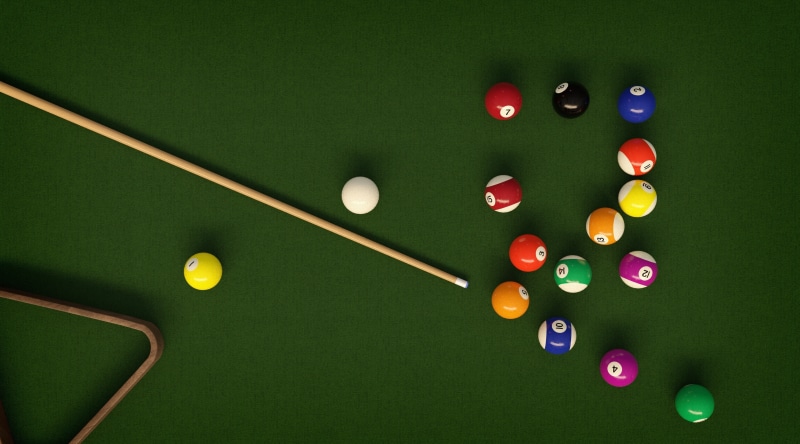 indoors, Other Sports, ball, still life, Sports, number, relaxation, Game, sports equipment, rendering, large group of objects, pooltable, billiardballs