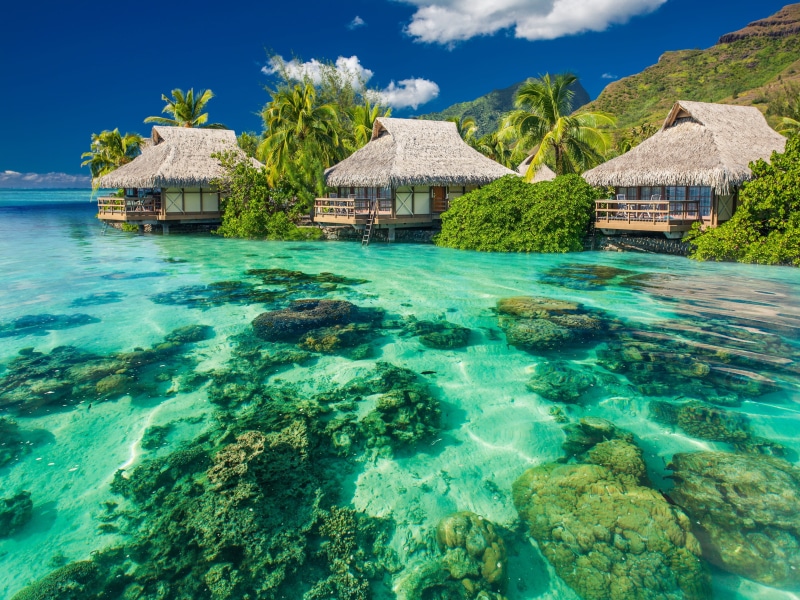 vacations, exoticism, scenics, tourist Resort, tropics, ocean, coastline, scenics - nature, brown, wood - Material, bungalow, asia, hut, beach, villa, travel Destinations