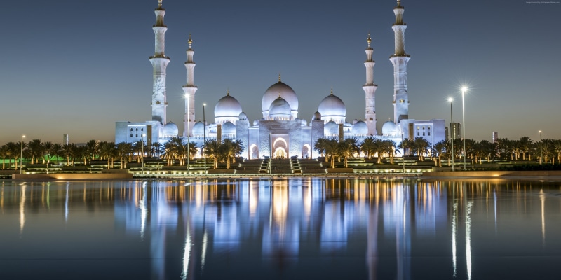 sky, building exterior, belief, skyscraper, city, reflecting pool, cityscape, 4K, reflection, spirituality, travel destinations, office building exterior
