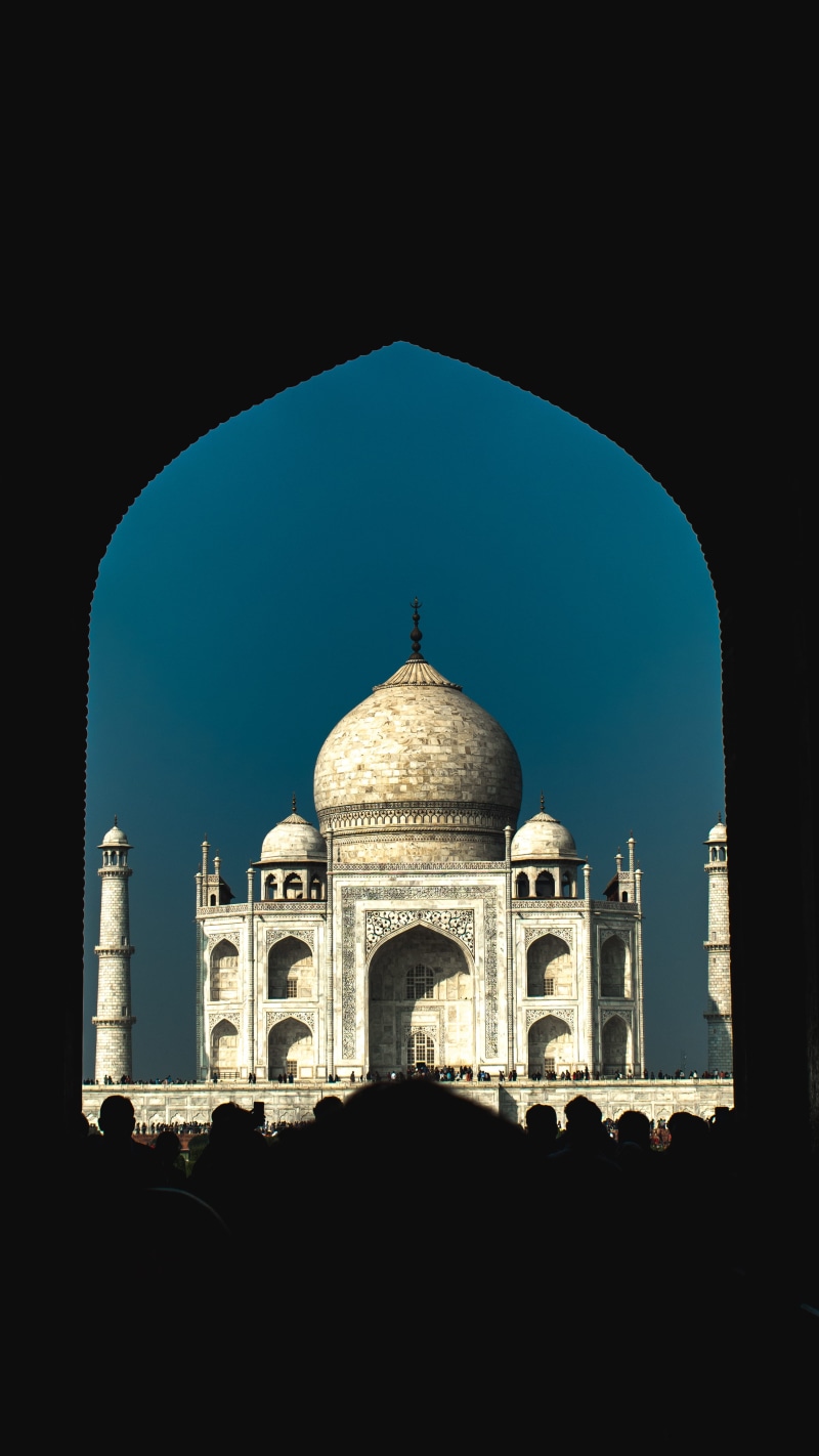 4K, the past, outdoors, architecture, building, mahal, nature, copy space, pedestrian, tajmahal, tourism, steeple, sky, tourist, perspective, monument