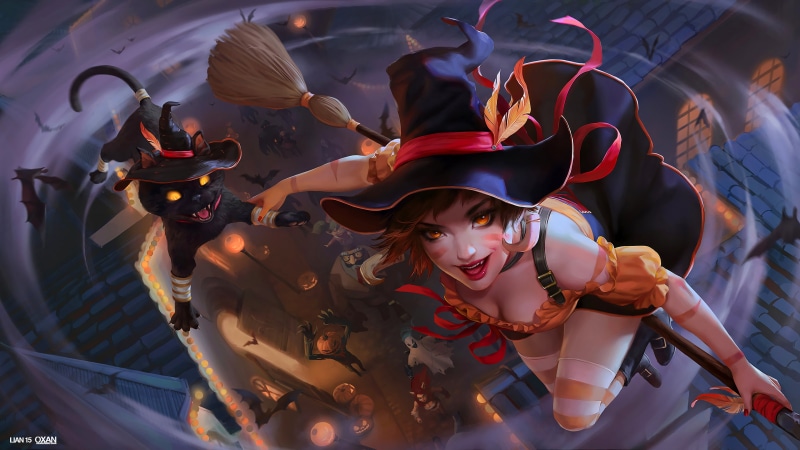 witch, hd, fun, leisure activity, game, smiling, females, legends, happiness, lifestyles, childhood, women, excitement, bewitching, skin, 4K