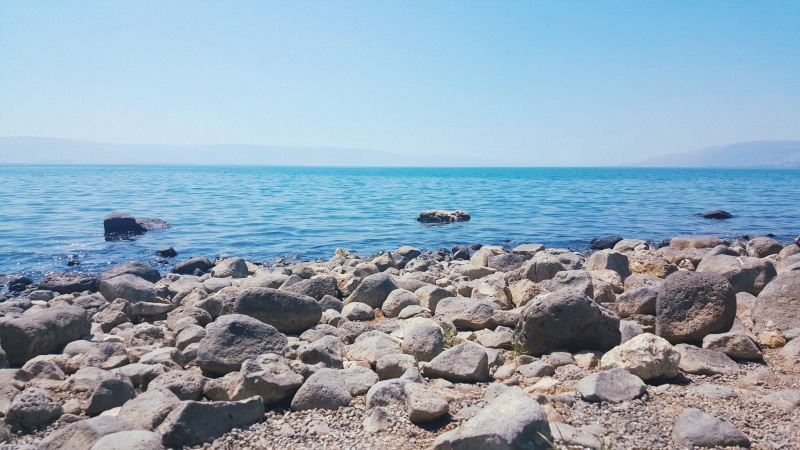 israel, water, covered, land, sea of galilee, nature, scenics - nature, no people, beauty in nature, blue, outdoors, ocean, tranquility, groyne, shore