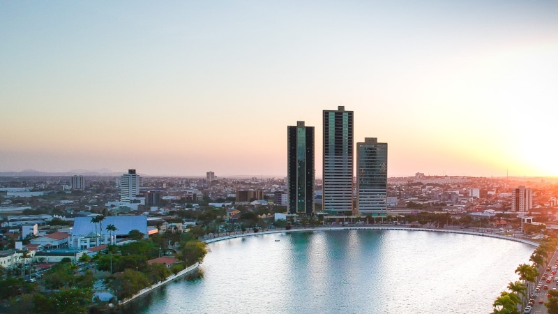 cityscape, waterfront, sky, drone shot, buildings, campina grande, downtown district, modern, built structure, travel destinations, nature, sunset, city