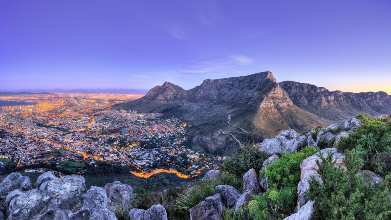 South Africa, 1080P, mountains, landscape, town, hill, Cape Town