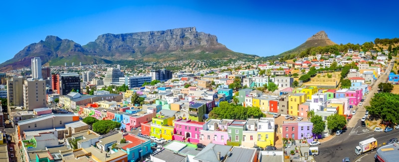 city, South Africa, Bo, building, 5K, Cape Town, Table Mountain, Kaap, mountains