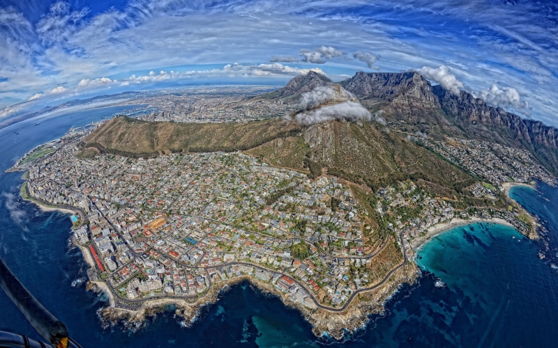 coast, hd, cape, africa, town, 1080P, south, buildings, aerial, mountains, nature