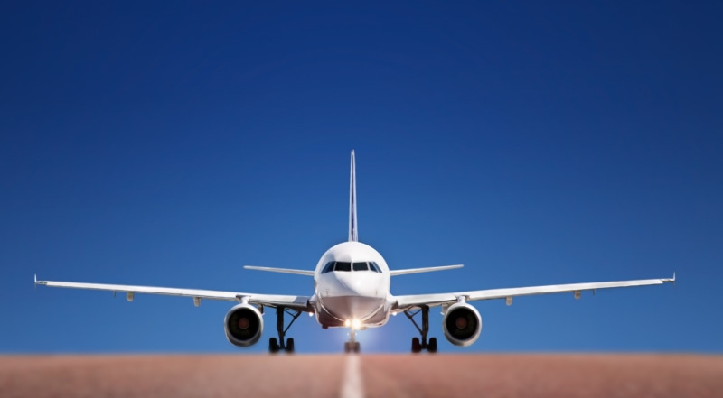blue, mid-air, air vehicle, transportation, Airport, Motors, above, copy space, blue sky, sunlight, 2K, travel, corporate jet, Airplane, arrival, aerospace industry