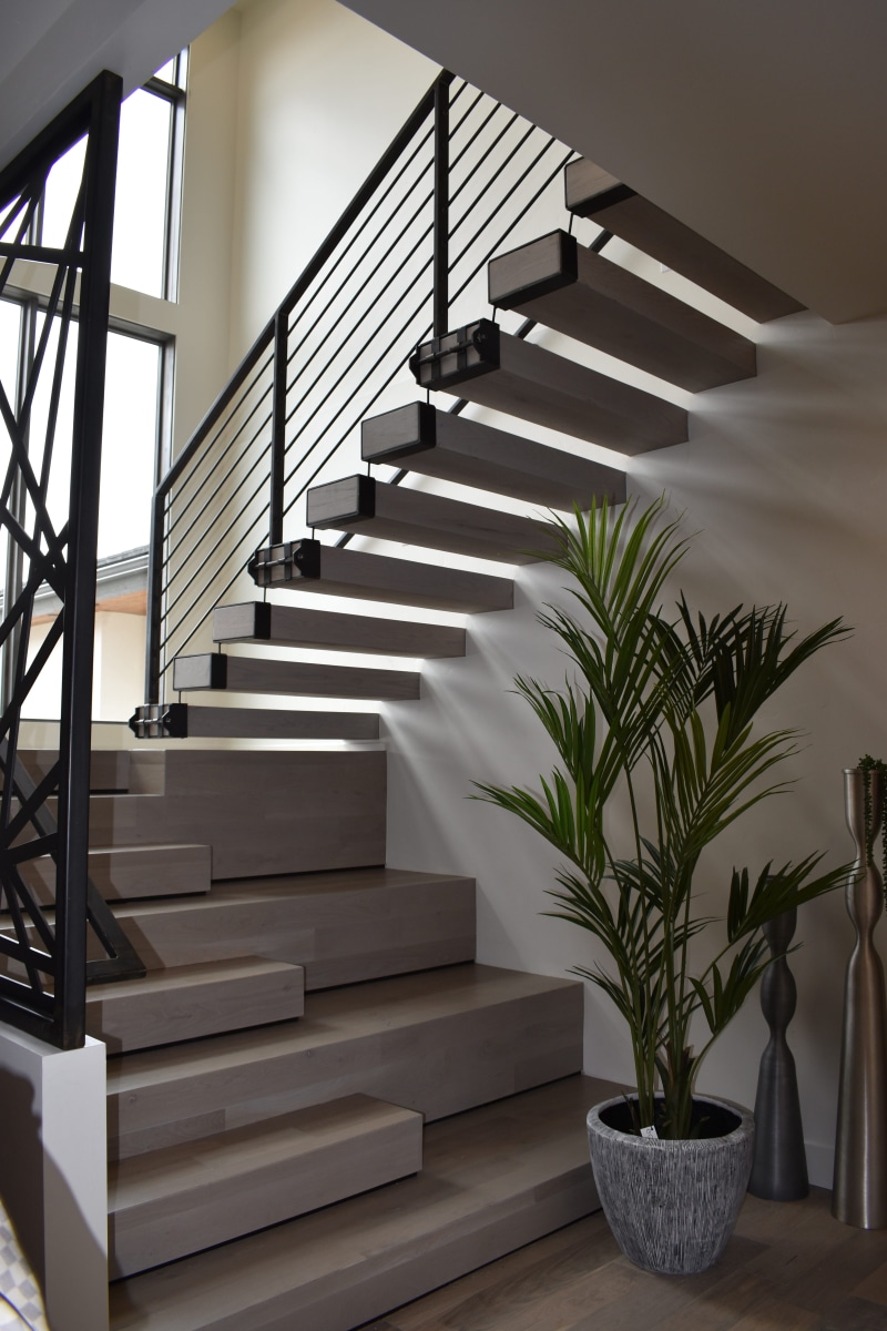 contemporary, pattern, steps and staircases, building, step, interior design, nature, stairway, houseplant, no people, architecture, stairs, modern, wall - building feature
