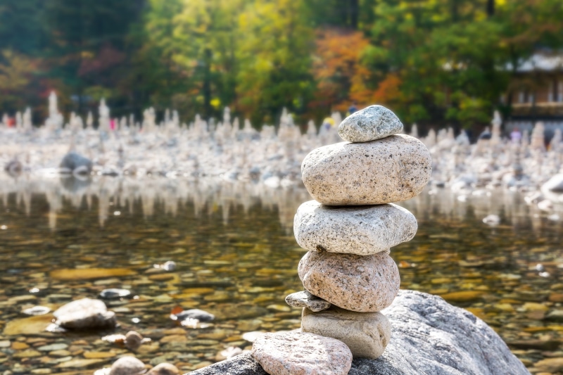 outdoors, mountain, mt seoraksan, day, section, b, stone, water, now military, temple, stone - object, gangwon do, autumn, tranquility, east coast, republic of korea