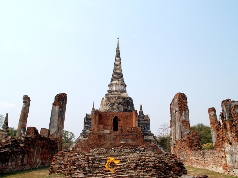 clear sky, buddha, ayutthaya, ancient civilization, ethnicity, travel, statue, royal, wat, culture, thai, buddhist, sculpture, king, day, ancient, landmark