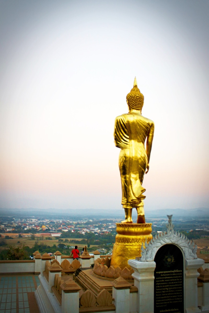 hope, sacred, culture, traditional, buddhist, male likeness, no people, religion, statue, lanna, Outdoor, country, art, green, landscape, eastern, cityscape