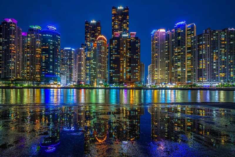 Cities, Night, South Korea, City, Busan, 1080P, Building, Skyscraper