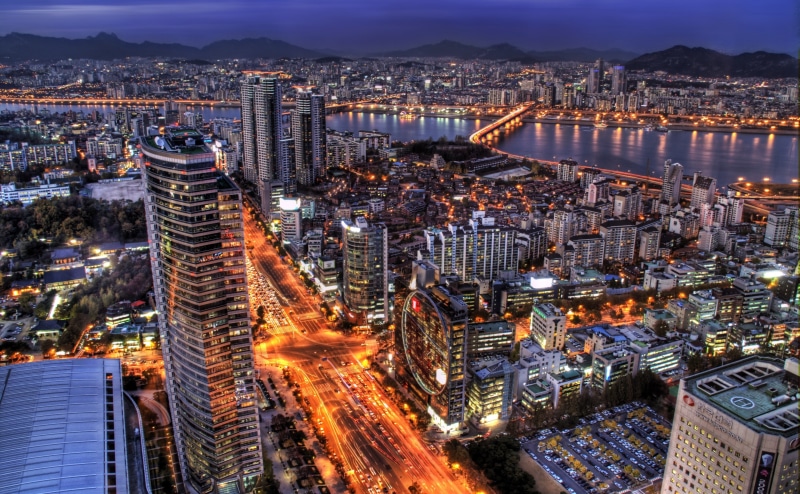 rise, Night, Buildings, high angle view, high, architecture, cityscape, Asia, crowd, sky, tall - high, built structure, office building exterior, residential district