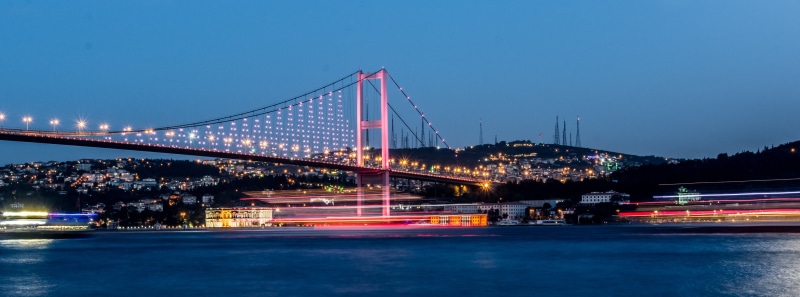 cityscape, bridge, night, transportation, body, water, bridge - Man Made Structure, pink and black, black bridge, body of water, Istanbul, black, Bosphorus