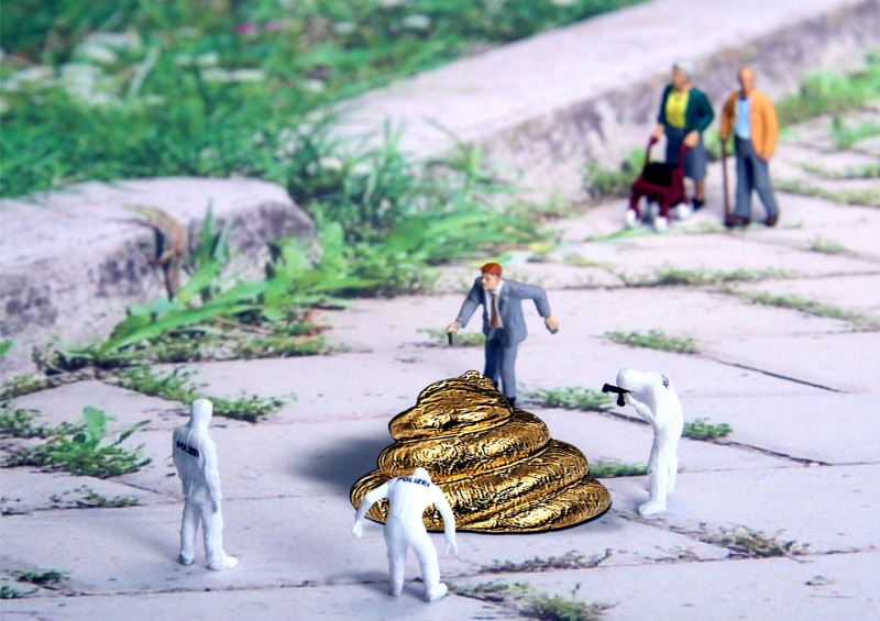 crap, day, miniature, focus on foreground, environmental protection, dog feces, incidental people, miniature figures, model construction figure, poop, miniature figure