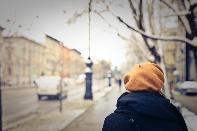 orange, car, outdoors, men, warm clothing, cityscape, construction, lane, scene, outdoor, walking, real people, line, adult, asphalt, downtown, lifestyles