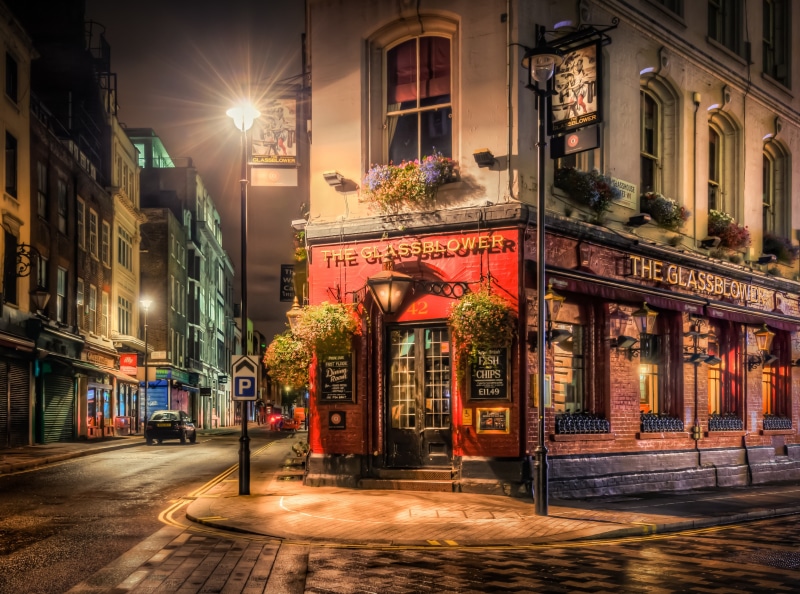 building exterior, unitedkingdom, road, surland, City, no people, England, travel destinations, highdynamicrange, Lights, London, streetlamp, Range, Night
