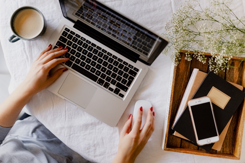 technology, coffee, wireless technology, adult, indoors, macbook, connection, work, women, laptop, typing, workplace, 5K, study, late, computer, directly above