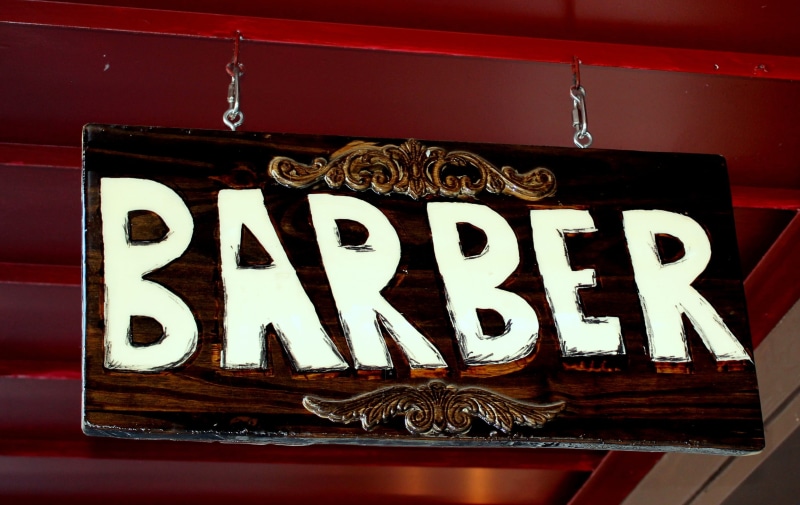 white, store, information sign, information, single word, low angle view, retail, Hair, bar - drink establishment, red, nightlife, close-up, signage, wood - material