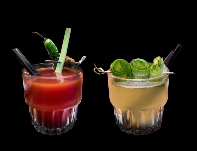 restaurant, healthy eating, herb, flavor, mixed, menu, dark background, mint, isolated, citrus, slice, refreshing, alcoholic, food background, indoors