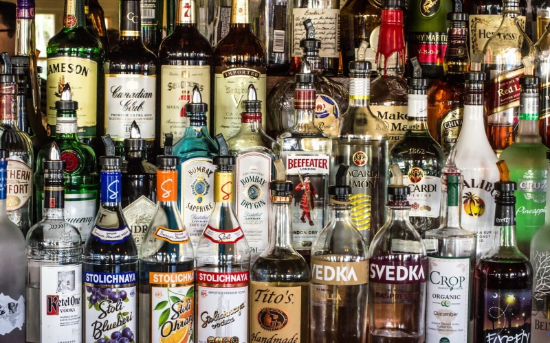 container, no people, variation, liquor, retail display, vodka, arrangement, glass, indoors, abundance, bottle, food and drink, assorted, transparent, refreshment