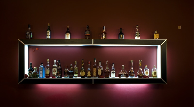 arrangement, Bottles, large group of objects, wine, award, variation, indoors, alcohol bottles, bottle, choice, lot, 2K, gold colored, abundance, lighting equipment