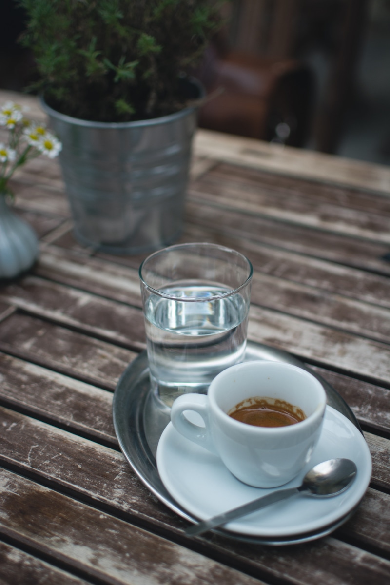 no people, drink, 5K, outdoors, hot drink, heat - Temperature, wooden table, breakfast, outside, Coffee, cafe, table, cup, mug, tea - Hot Drink, food and drink