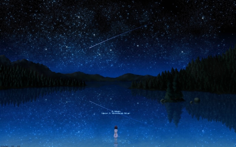 tranquility, one person, space and astronomy, star - space, anime girls, star field, female, night, anime, 1080P, tree, stars, real people, sky, fantasy art