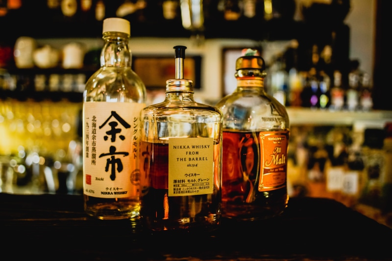 stock, medicine, alternative medicine, focus on foreground, label, japan, whiskey, indoors, liquor, restaurant, wine, herb, alcohol bottles, cocktail, pub