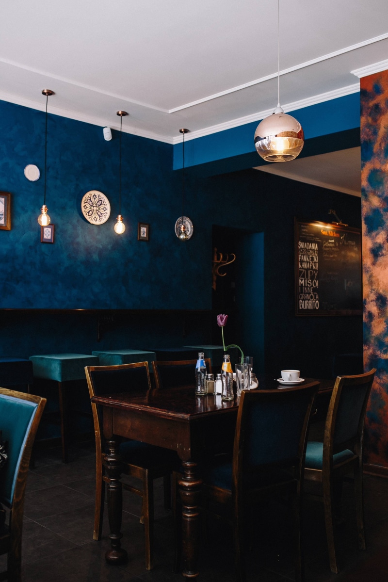 food and drink industry, bar, luxury, furniture, pub, seat, nightclub, indoor, indoors, dining, 4K, blue, bar - Drink Establishment, absence, decor, lighting Equipment