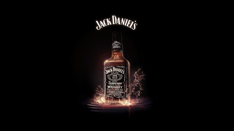hd, black, alcohol, minimalistic, jack, 1080P, splashes, background, art, liquor, daniels, bottles, whiskey, x, wall