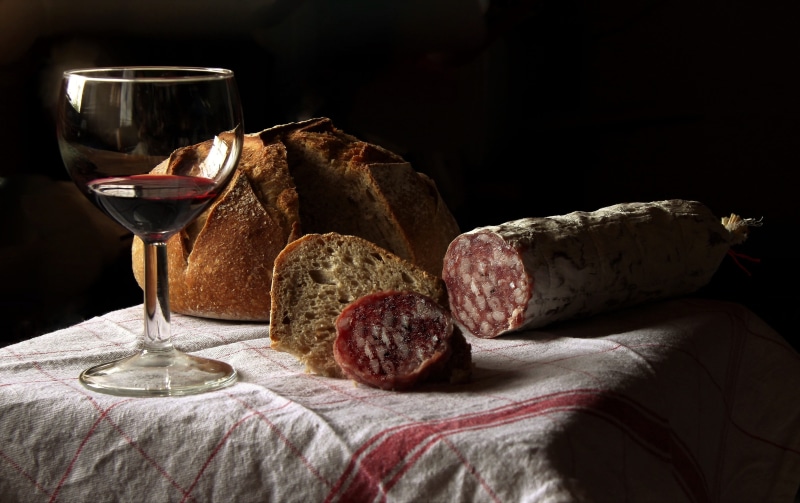 still life, dairy product, glass, red wine, cheese, french food, indoors, freshness, drink, sausage, food and drink, studio shot, wine, wine bottle, 4K