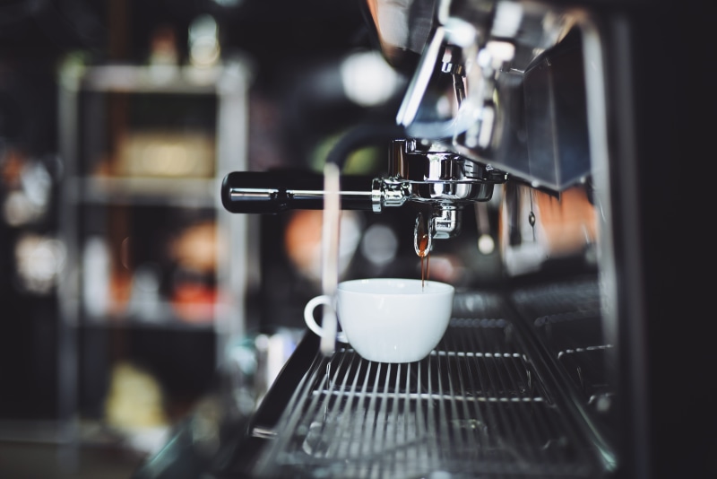 metal, cup, cafe, food and drink, coffee - drink, macro, 5K, photography, steel, selective focus, machine, espresso, no people, equipment, appliance, wood