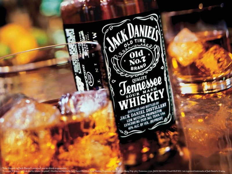glass, 480P, text, focus on foreground, freshness, variation, Jack Daniels, no people, bottles, alcohol, choice, glass - material, food and drink, container