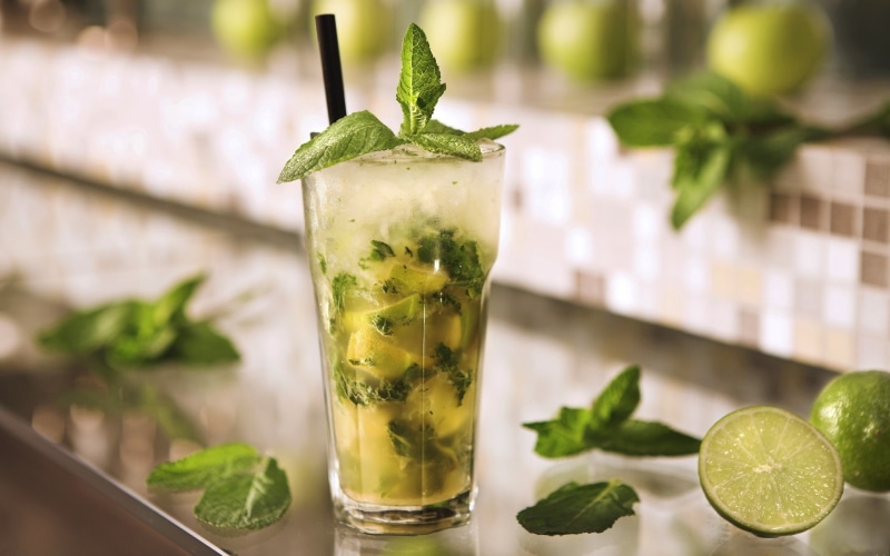 Green, Mojito, Ice, Lime, Drinks, 2K, Mint, Leaves, Cold