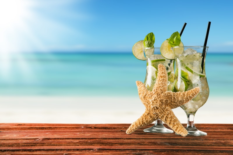 fresh, vacation, summer, cocktail, 5K, tropical, mint, Mojito, drink, sea, paradise, beach, lime