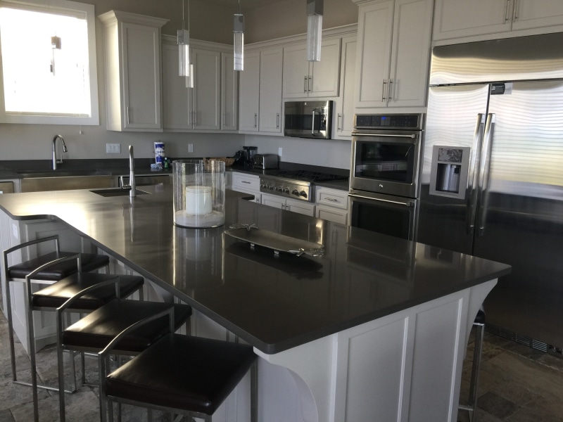 appliance, white, area, exhaust fan, stove, modern, absence, household equipment, gray, house, oven, furniture, cabinet, steel, 2K, Home, kitchen Counter