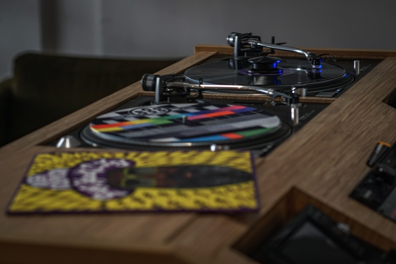 retro styled, vinyl store, nightlife, audio equipment, music, indoors, arts culture and entertainment, vinyl music, domestic room, united arab emirates