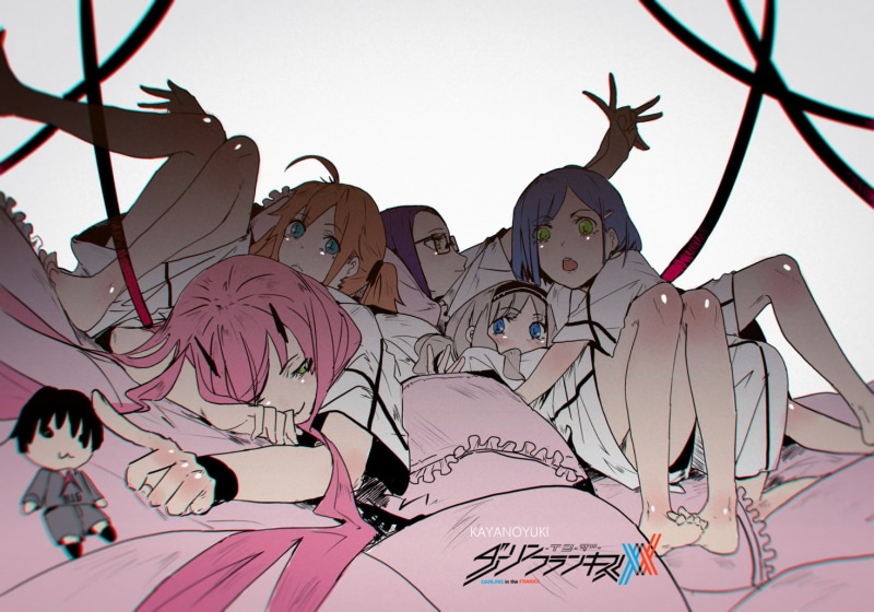 representation, close-up, anime girls, Code:390 (Miku), Code:556 (Kokoro), nature, Zero Two (Darling in the FranXX), plant, sky, animal wildlife, day, 720P
