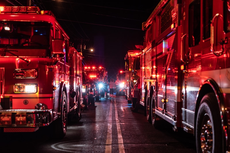 united states, light, nightlife, lighting equipment, transportation, architecture, city, red, road, built structure, incidental people, vehicle, ambulance