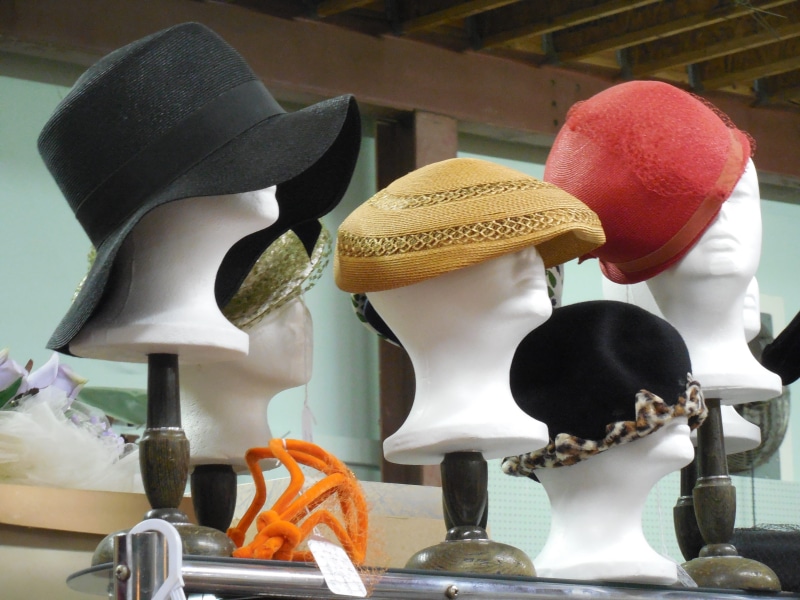 mannequins, elegance, still life, colorful, girl, indoors, design, personal accessory, 4K, display, hat, close-up, clothes, store, retail display, clothing