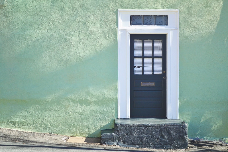 closed, plant, colorful, Residence, built structure, old, wall, no People, outdoors, entrance, day, Antique, blue, 4K, building Exterior, turquoise colored