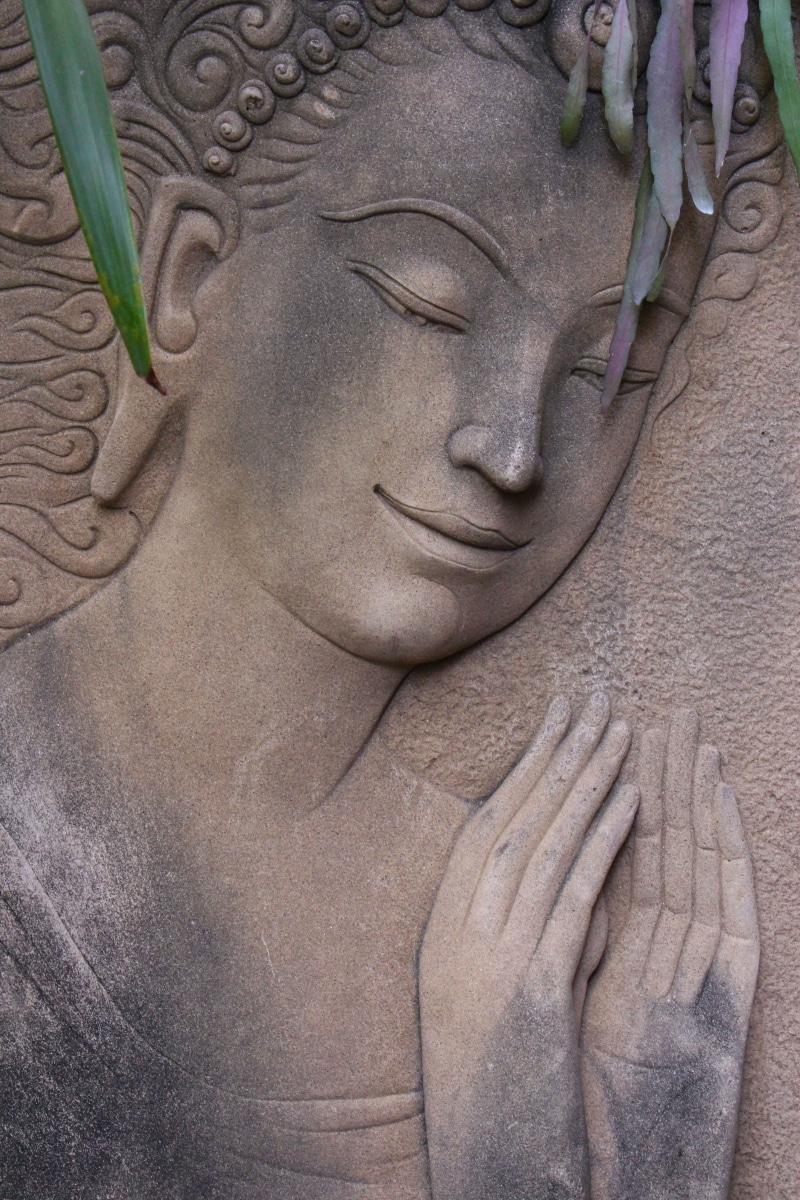 religion, history, art and craft, male likeness, eyes closed, decorative, buddhist, wall plaque, pray, old, spirituality, Plaque, ancient, peace, angel