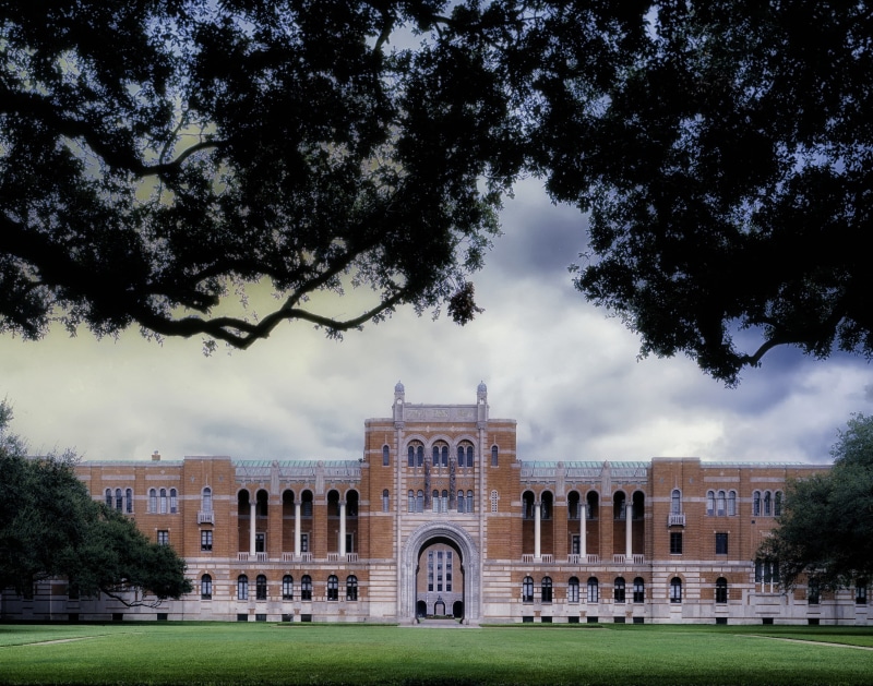 houston, lawn, clouds, grass, rice university, middle, college, building exterior, sky, the past, outside, plant, school, nature, 2K, concrete, city, tree