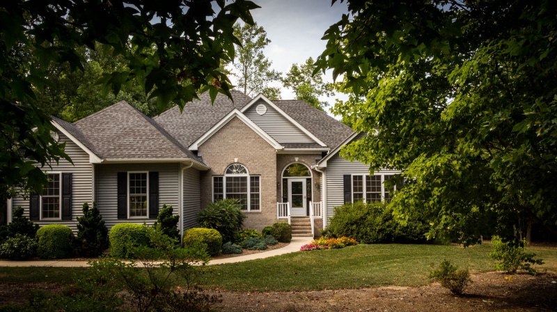 mansion, white, home, housing, front or back yard, landscaped, building exterior, built structure, structure, brown, green color, bungalow, brick, modern