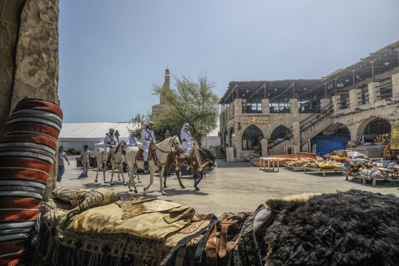 large group of people, festival, herbivorous, arabian, market, domestic, architecture, horses, sale, group of people, tourism, adults, nature, working animal