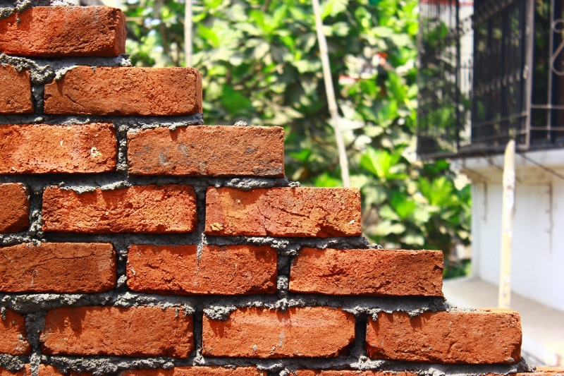 outdoors, Wall, pattern, brick, near, 5K, no people, house, brick wall, brown, architecture And Buildings, building Exterior, Staggered, close, building