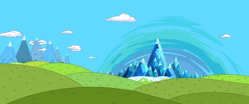 nature, Adventure Time, colored background, sky, blue, freedom, 2K, backgrounds, environment, green color, transportation, pattern, outdoors, no people