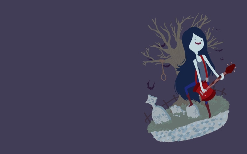indoors, nature, young adult, 1080P, cut out, standing, music, time, illustration, adventure, studio shot, black background, Marceline the vampire queen